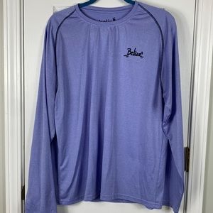 Belize lavender long sleeved tee shirt size XL. Black trim